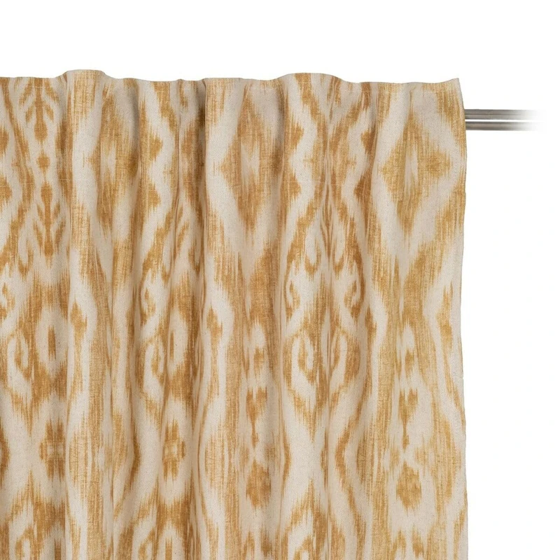 BigBuy Home Curtain Mustard White Printed 140 x 270 cm