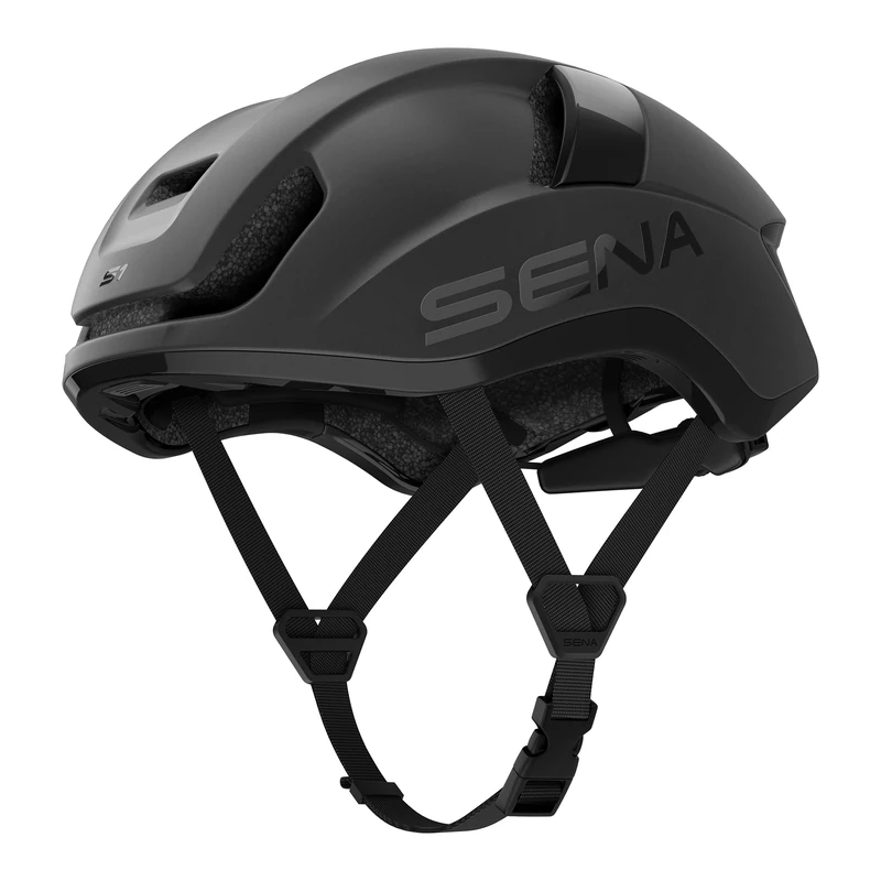 Sena S Mesh Intercom Smart Road Cycling Helmet (Matte Black, Medium)