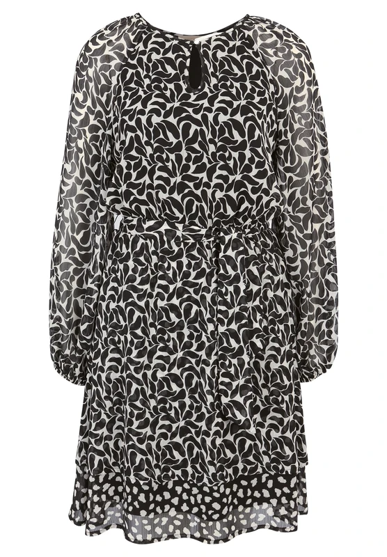 Cartoon Women's Dress, Black/White, 16