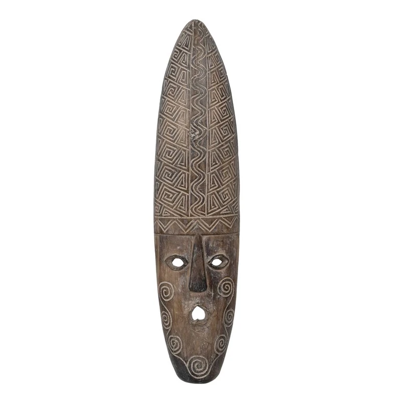 BigBuy Home Decorative Figure Brown Mask 22 x 6 x 87 cm - Image 1