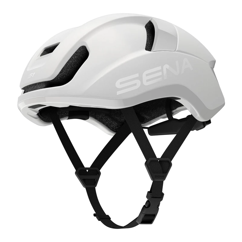 Sena S Mesh Intercom Smart Road Cycling Helmet (Matte White, Large)