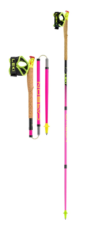 Leki Ultratrail FX.One, Neon Pink/Black/Neon Yellow - 125cm - Image 1