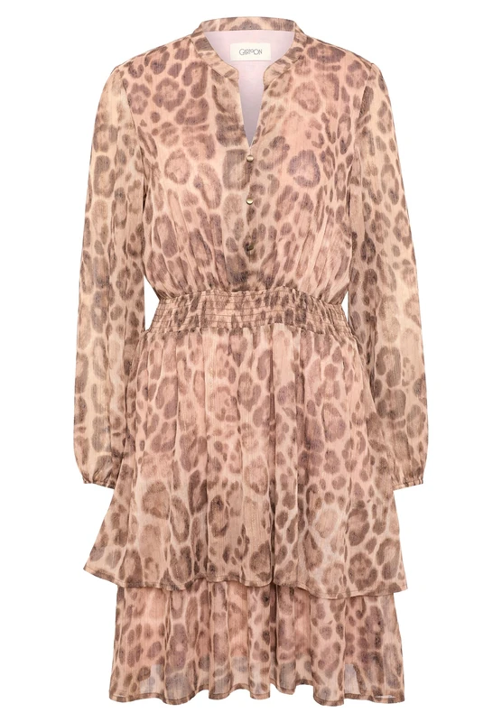 Cartoon Women's Dress, Brown/Beige, 10