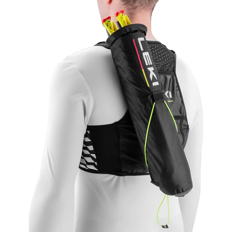 LEKI Quiver Trail Running Vest, Black/White/Bright Red, S-M - Image 1