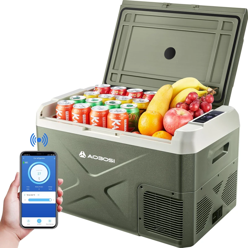 AAOBOSI Car Fridge 30L, Camping Fridge Freezer -20°C To 20°C, Car Refrigerator 12/24V DC100-240 V AC For Campervan Outdoor Rv Camping Travel Vehicles Home - Image 1