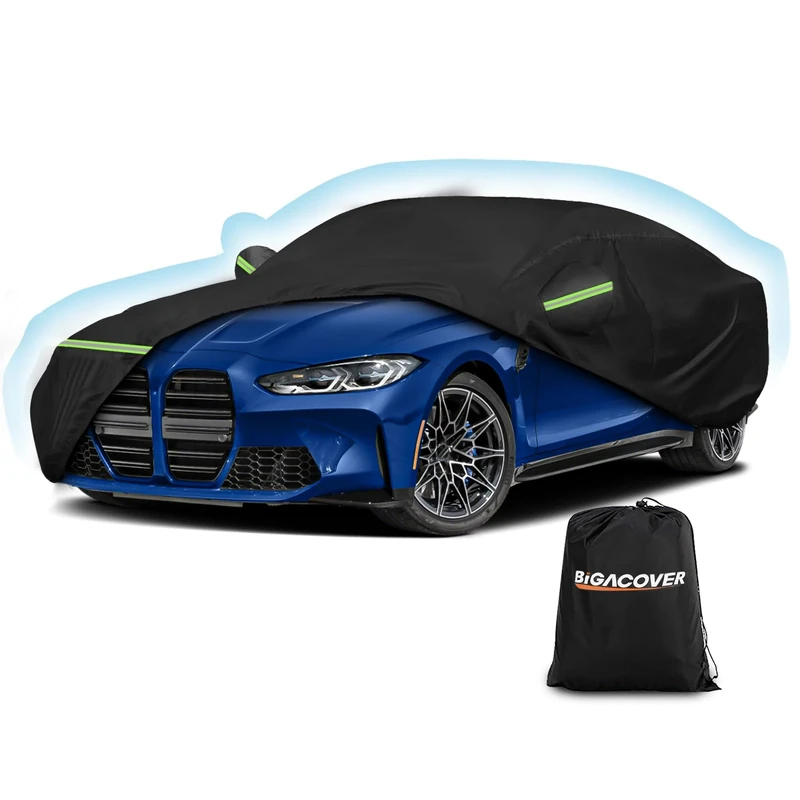 Car Cover for BMW M4/ 4 Series 420i 428i 430i 435i 440i /4 Coupe 2014-2024, Waterproof 210D Oxford Cloth and Cotton Cover Outdoor Full Car Covers with Zipper Windproof Heavy Duty All Weather