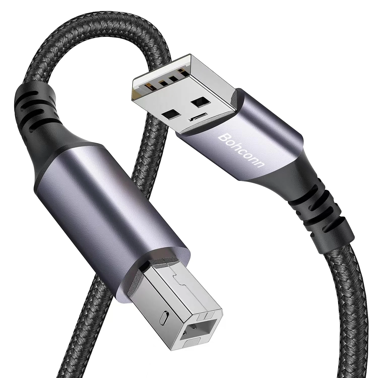 Bohconn USB Printer Cable 0.5M USB 2.0 Type A Male to B Male Printer Scanner Cord Compatible with Canon, HP DeskJet/Envy, Lexmark, Dell, 3D, DAC, Xerox, Samsung etc