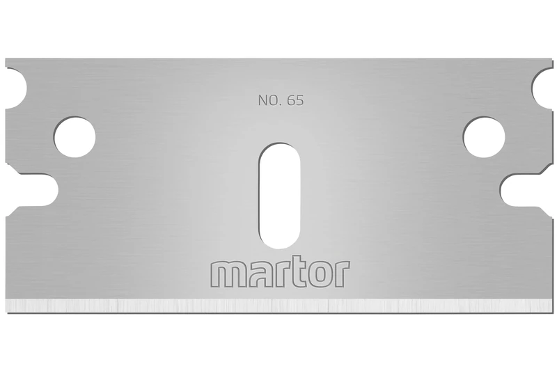 MARTOR 200 x Industrial Blades, Replacement Blades Cutters, Safety Knife, 18.7 mm, Sharp, in Dispenser, 2-fold usable, no. 65