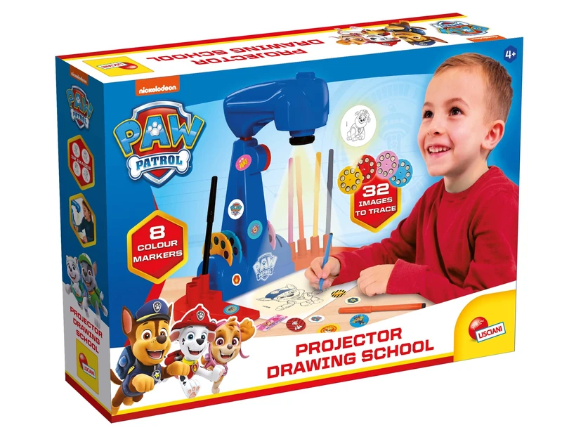 Lisciani - PAW PATROL - Projector Drawing School - Creative Drawing Set for Children from 5 Years - Learn to Draw by Projecting your Favourite Characters - Made in Italy