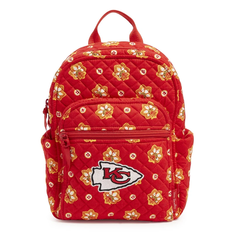 Vera Bradley Women's Cotton NFL Small Backpack Bookbag, Kansas City Chiefs on Red/Yellow Bandana, One Size