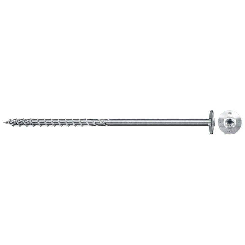 fischer 566348 WTP 10.0 x 280 Powerful Plate Head, Inner Star Socket and Partial Thread, for Structural Wood Construction, Pack of 50, PowerFast II Wood Screw, Silver