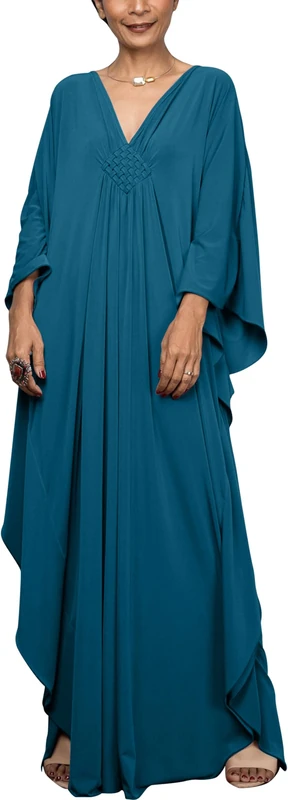 AIEOE Women Beach Cover Up Kaftan Dress Swimsuit Loose Fit Batwing Long Sleeve Cardigan Chiffon Maxi Kimono Robe