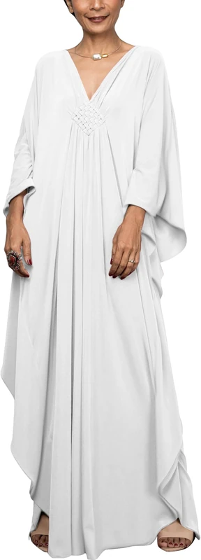 AIEOE Women Beach Cover Up Kaftan Dress Swimsuit Loose Fit Batwing Long Sleeve Cardigan Chiffon Maxi Kimono Robe