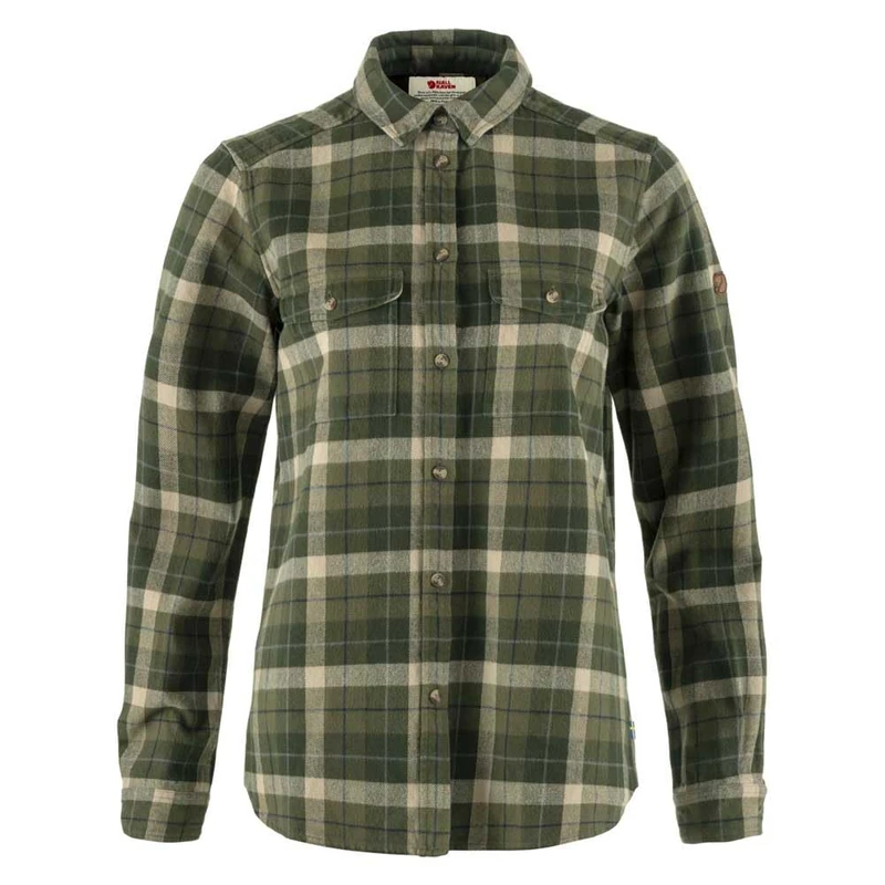 Fjallraven Women's Värmland Heavy Flannel Shirt W, Green/Deep Forest, Large