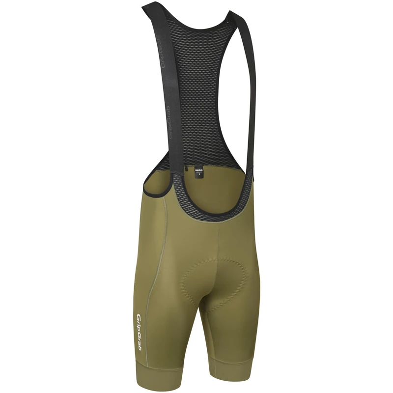 GripGrab PACR Padded Men's Cycling Bib Shorts Road Mountain Gravel Bike Bib Shorts Performance UPF Summer Cycle Shorts Olive Green