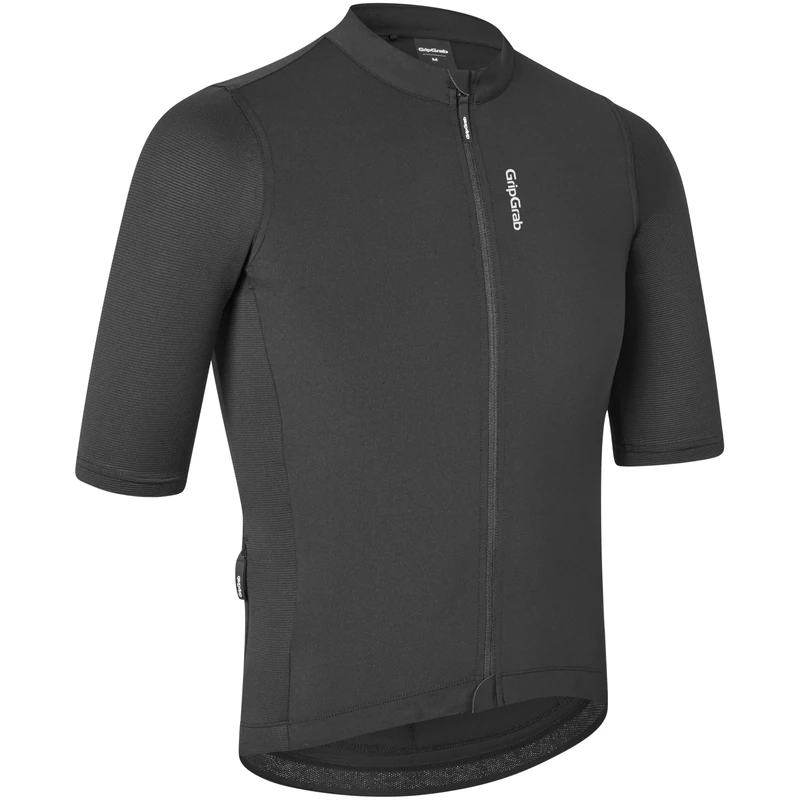 GripGrab Ride Short Sleeve Cycling Jersey Summer MTB Road Gravel Bike Men's Cycle Jersey Full Zip UPF Bicycle Clothing Men Black