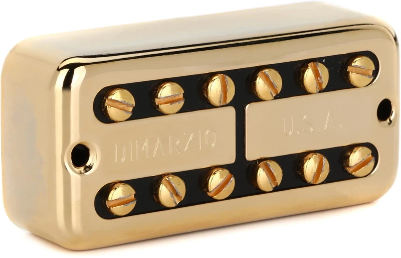 DiMarzio® PAF'Tron™, Neck Pickup, Standard Spaced, Gold Cover, Black Insert