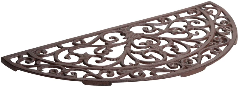 Biscottini Large Cast Iron Doormat L69xPR33xH2 - Doormat Entrance House Antique - Cast Iron Outdoor Doormat - Doormat Entrance House Mezzaluna