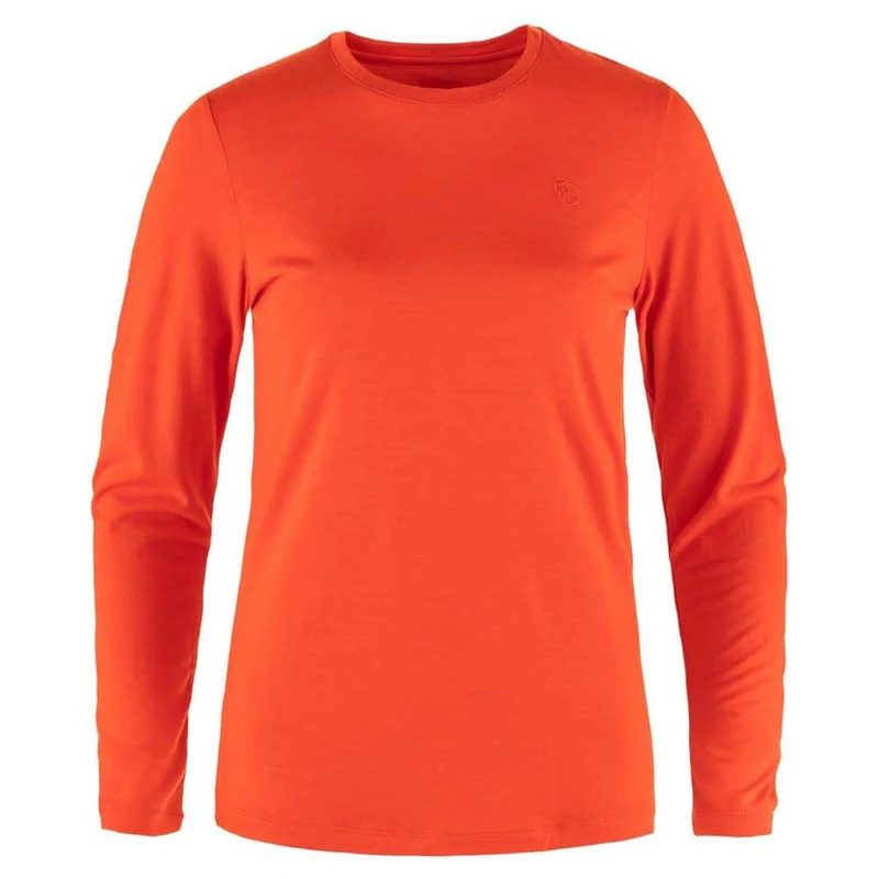 Fjallraven 84102-214 Abisko Wool LS W Sweatshirt Women's Flame Orange Size S - Image 1