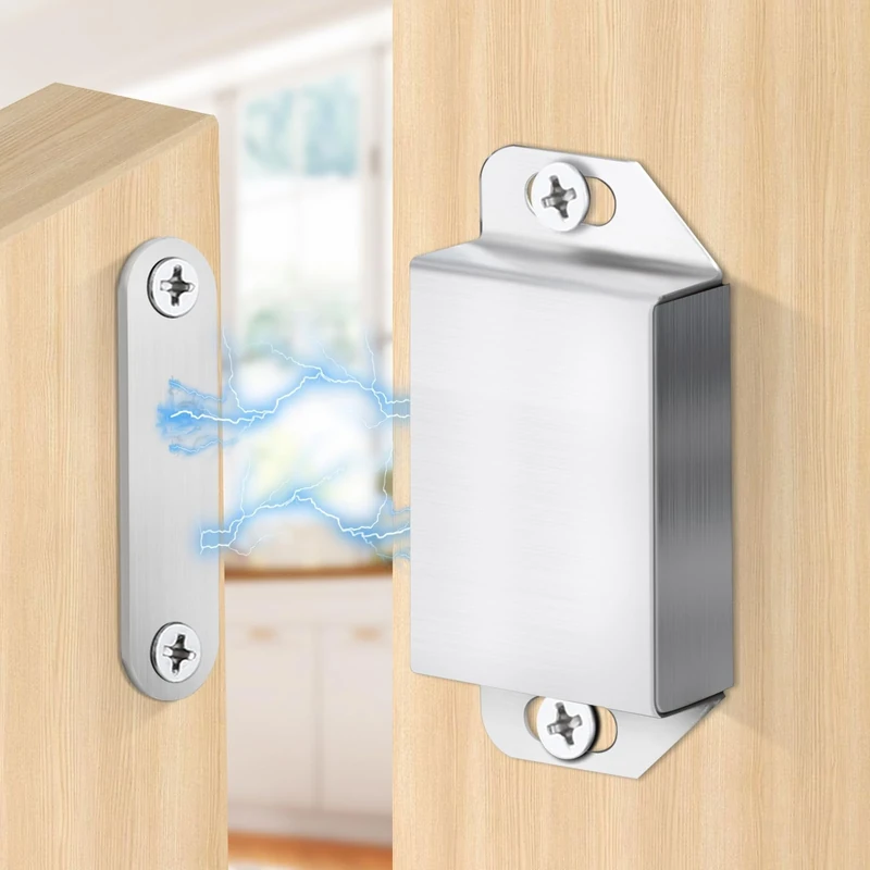 4 Pack | Magnetic Door Catch Heavy Duty - 13.5KG Pull Force for Cabinet Doors, Window Shutters, Cupboard Doors and Closet Door, Made of Stainless Steel - Anti Rust & Long Performance.