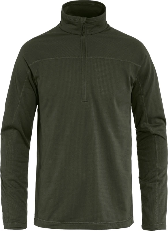 Fjallraven 87113-662 Abisko Lite Fleece Half Zip M Sweatshirt Men's Deep Forest Size XS