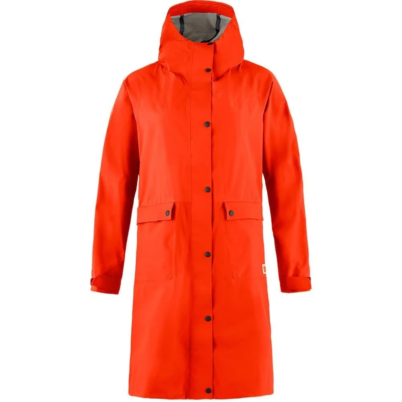 Fjallraven 14500131-214 Vardag Rain Parka W Jacket Women's Flame Orange Size XL