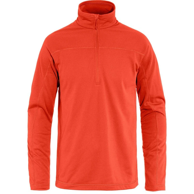 Fjallraven 87113-214 Abisko Lite Fleece Half Zip M Sweatshirt Men's Flame Orange Size M