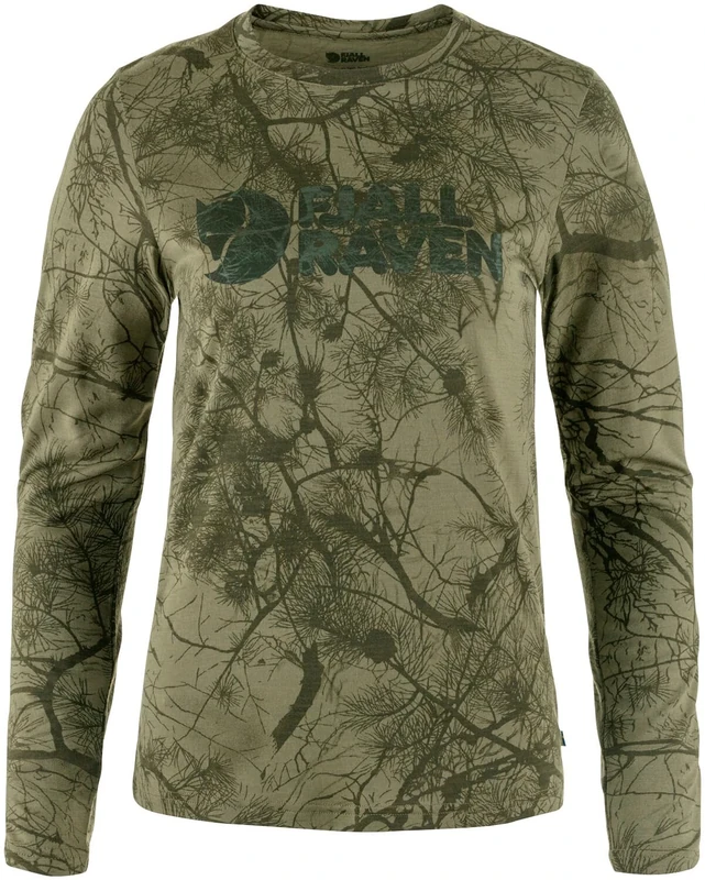 Fjallraven 87136-626 Värmland Wool LS W Sweatshirt Women's Green Camo Size XXS