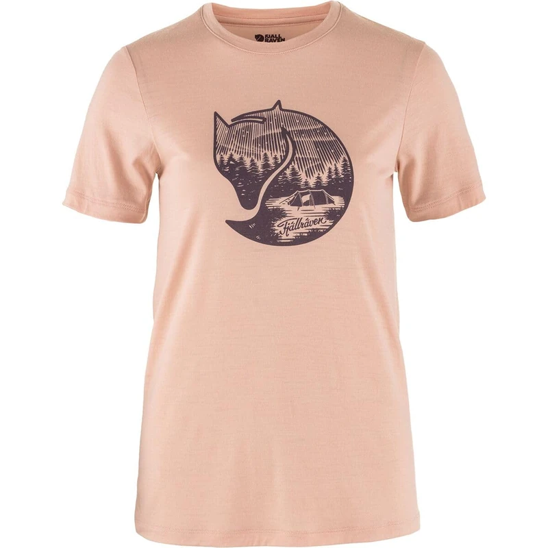 Fjallraven 84118-302-357 Abisko Wool Fox SS W T-Shirt Women's Chalk Rose-Port Size XL