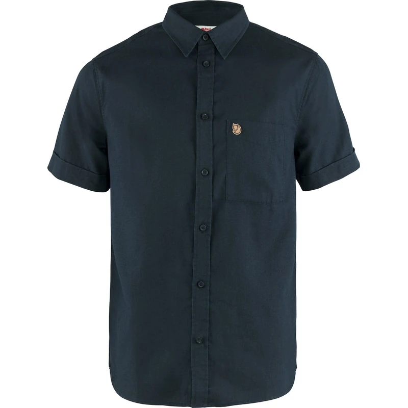 Fjallraven 87039-534-555 Övik Travel Shirt SS M Shirt Men's Indigo Blue-Dark Navy Size XS