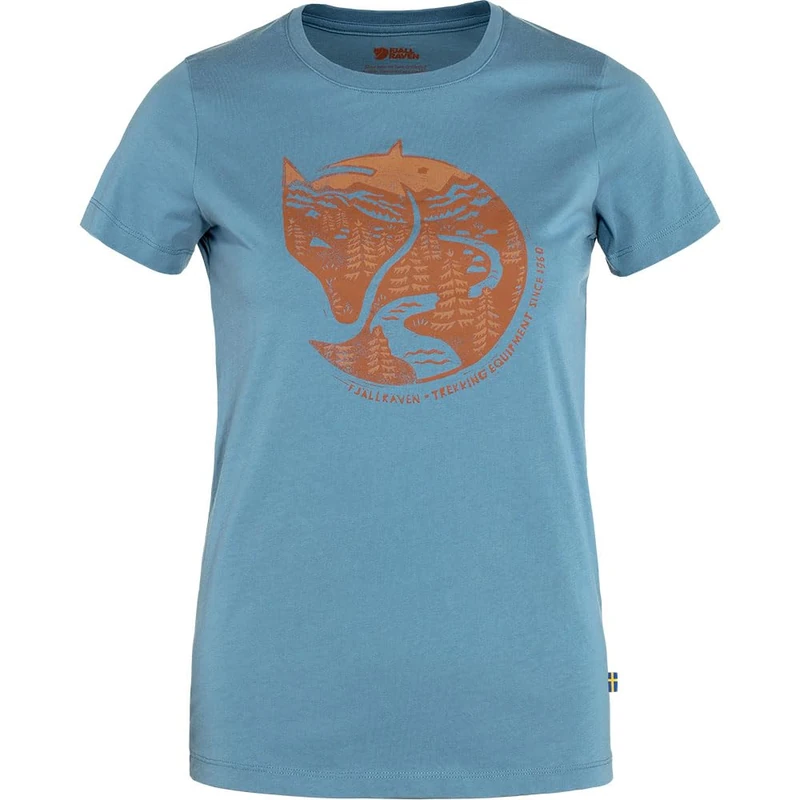 Fjallraven 89849-543 Arctic Fox Print T-Shirt W T-Shirt Women's Dawn Blue Size L - Image 1