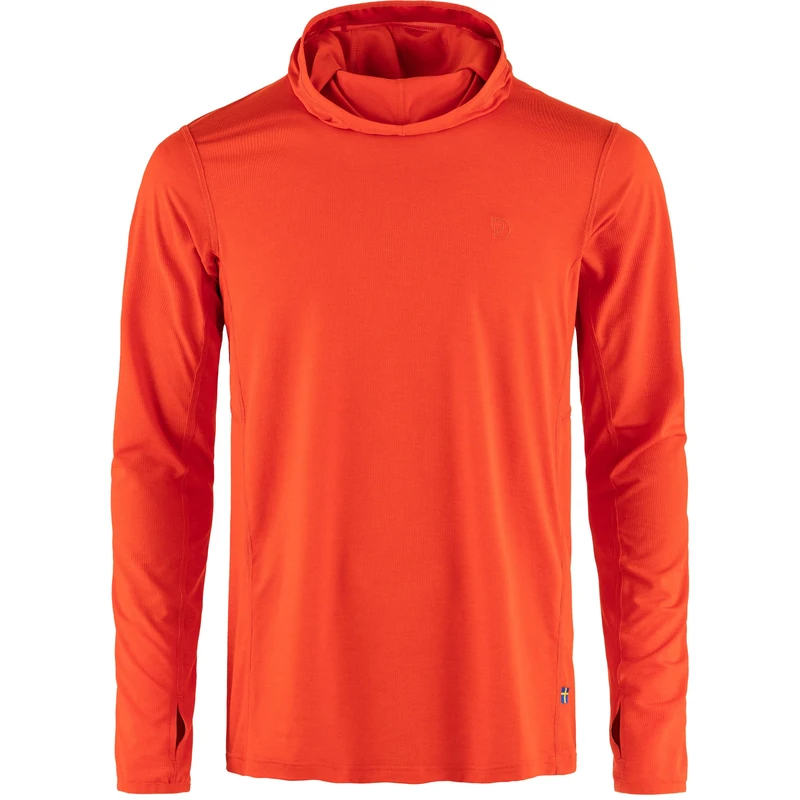 Fjallraven 87199-214 Abisko Sun-Hoodie M T-Shirt Men's Flame Orange Size S