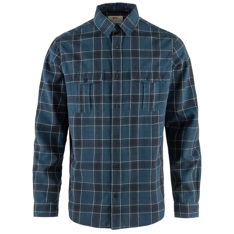 Fjallraven 87208-534-555 Övik Travel Shirt LS M Shirt Men's Indigo Blue-Dark Navy Size M