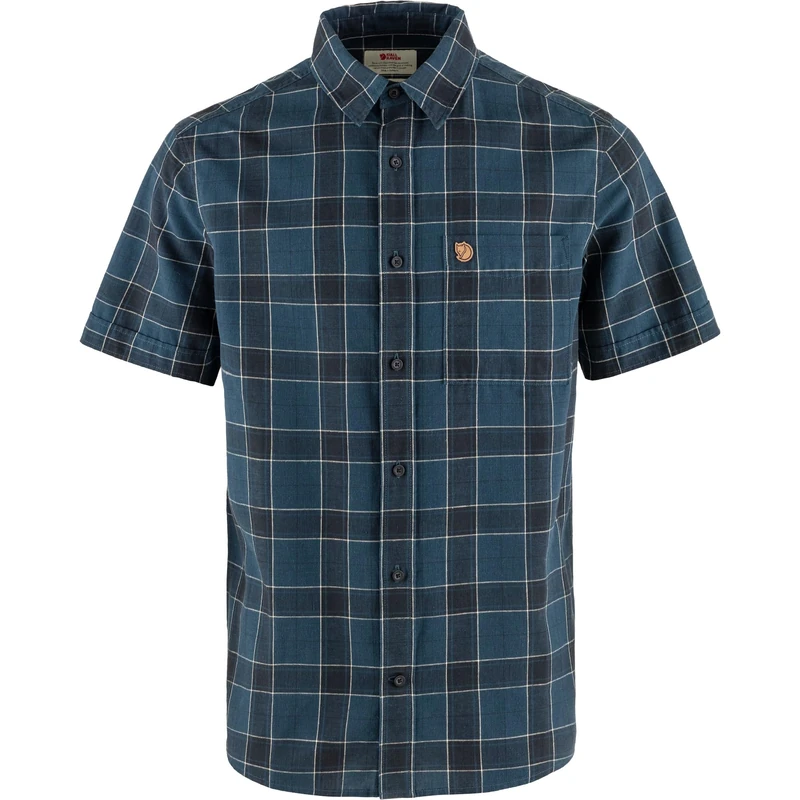 Fjallraven 87039-534-555 Övik Travel Shirt SS M Shirt Men's Indigo Blue-Dark Navy Size S