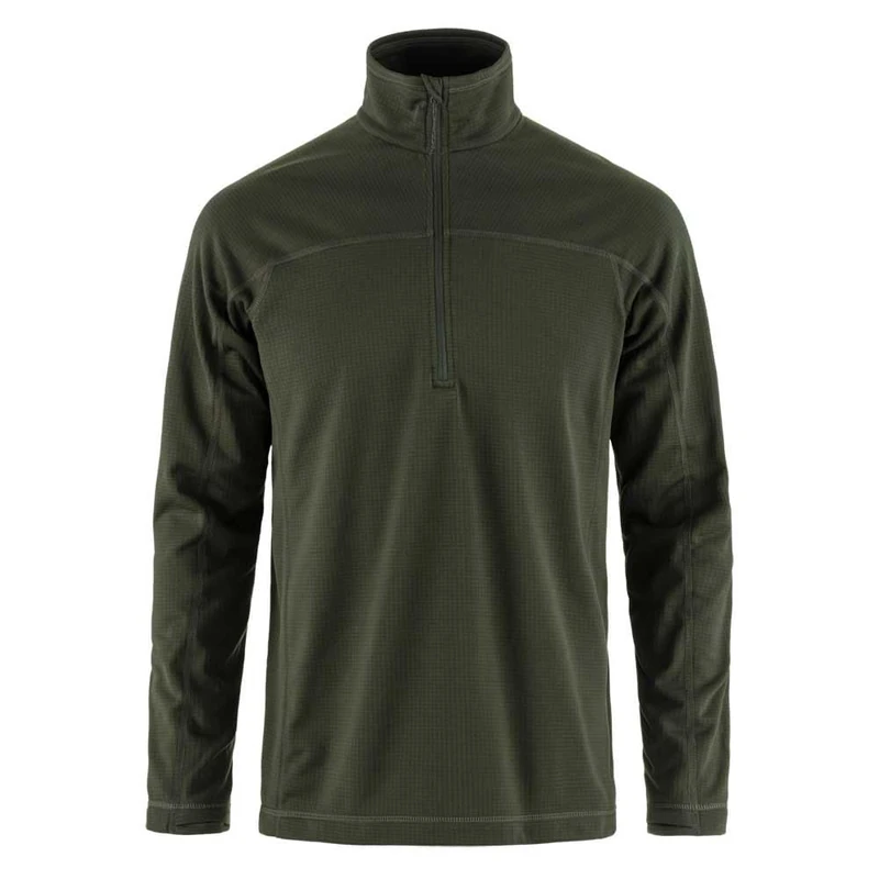 Fjallraven 87113-662 Abisko Lite Fleece Half Zip M Sweatshirt Men's Deep Forest Size M