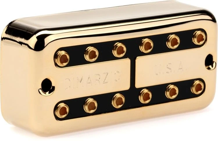 DiMarzio® Super Distor’Tron™ Pickup, F-Spaced, Gold Cover, Black Insert