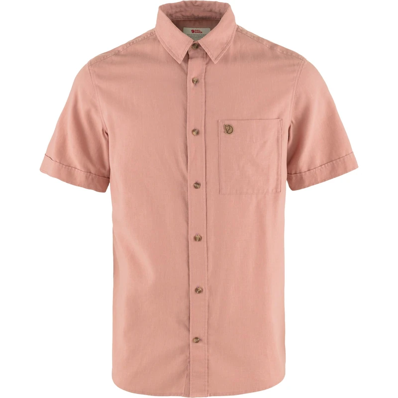 Fjallraven 87039-300 Övik Travel Shirt SS M Shirt Men's Dusty Rose Size XS