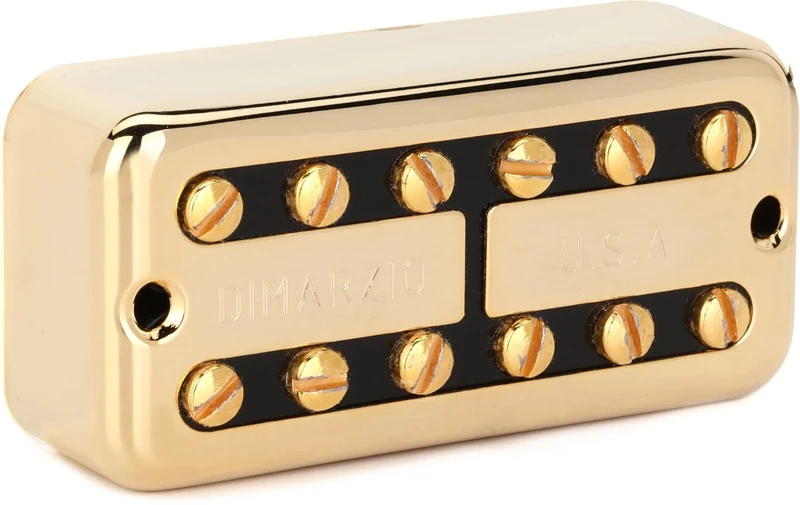 DiMarzio® PAF'Tron™, Bridge Pickup, F-Spaced, Gold Cover, Black Insert