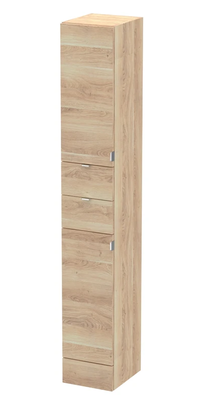 Hudson Reed OFF3062 Fusion Modern Bathroom 2 Soft Close Drawer and 2 Door Storage Tall Unit, 300mm, Bleached Oak