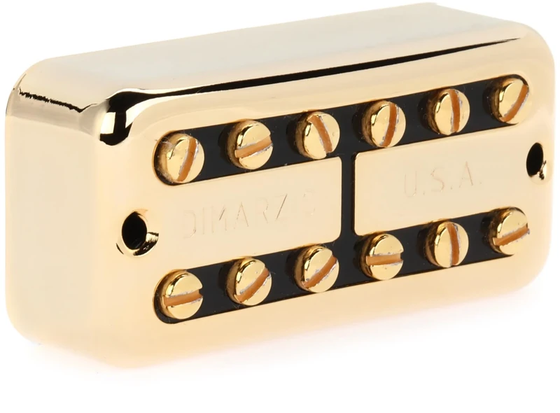 DiMarzio® New’Tron™, Bridge Pickup, F-Spaced, Gold Cover, Black Insert