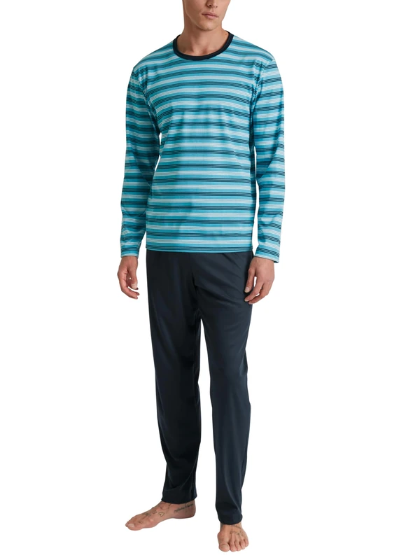 CALIDA Men's Relax Enjoy Pajama Set, Bright Blue, 40