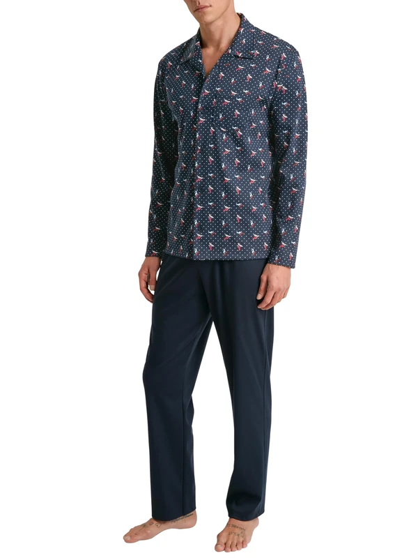 CALIDA Men's Family & Friends Pajama Set, dark sapphire,