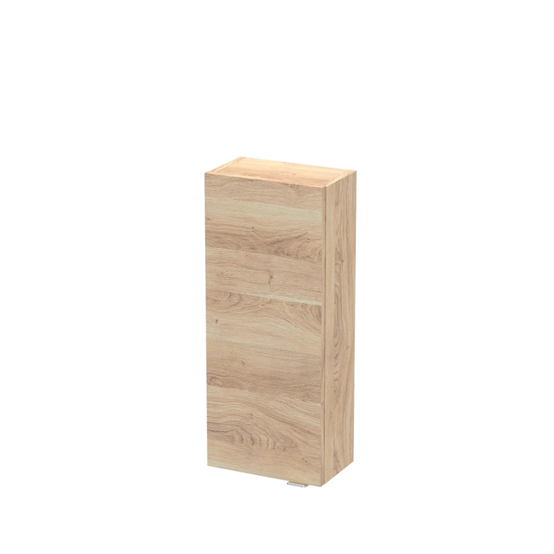 Hudson Reed OFF3051 Fusion Modern Bathroom Wall Hung 1 Soft Close Door Wall Unit, 300mm, Bleached Oak - Image 1