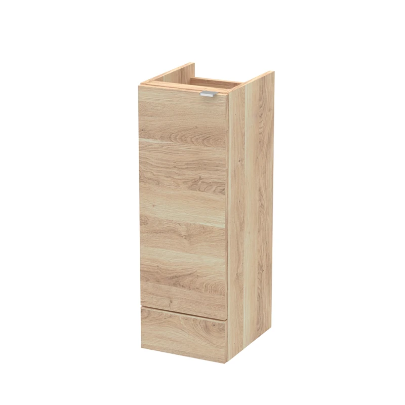 Hudson Reed OFF3082 Fusion Modern Bathroom Floor Standing 1 Soft Close Door Full Depth Base Unit, 300mm, Bleached Oak