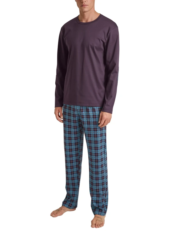 CALIDA Men's Relax Comfy Pajama Set, Plum, 40 - Image 1