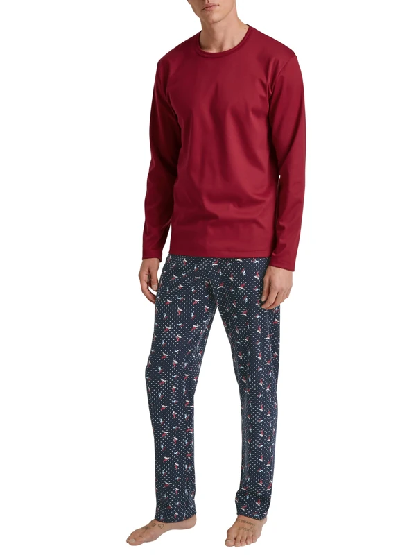 CALIDA Men's Family & Friends Pajama Set, rio red, - Image 1