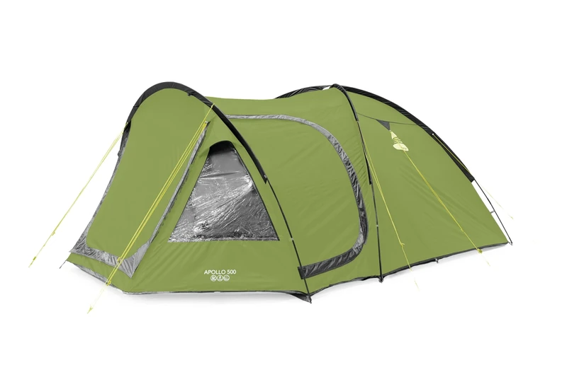 Vango Apollo 500 Family Tent for 5 People [Amazon Exclusive] with Large Porch Living Area, Waterproof - Ideal Weekend Camping Tent, Epsom Green