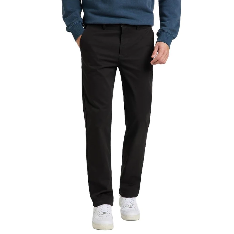 Lee Men's Regular Chino Pants, Black, 34 W/30 L