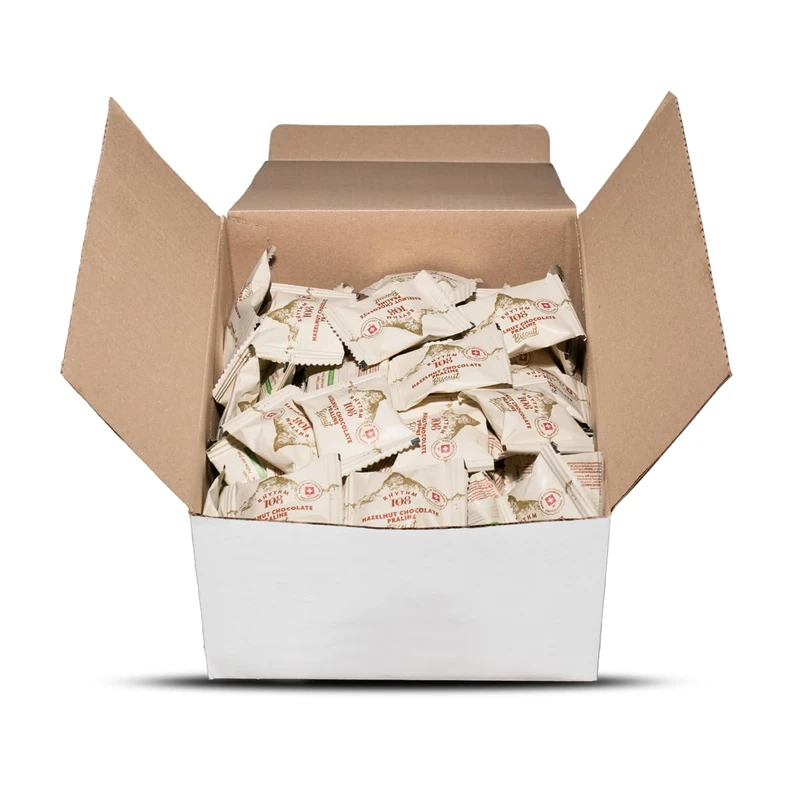 Rhythm 108 Swiss Vegan Hazelnut Chocolate Praline Impulse Biscuit Box 1950g (approx. 130 biscuits) - Image 1