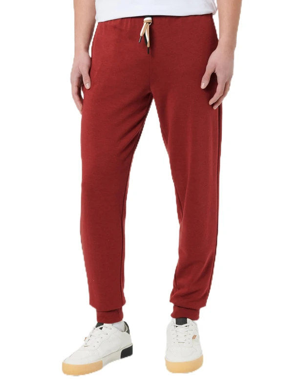 BOSS Women's CP Stripe_Pants Cuff Loungewear_Pant, Dark Red601,